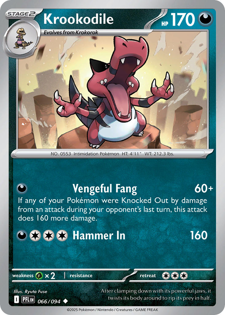 Krookodile 066/094 Uncommon Phantasmal Flames Pokémon card