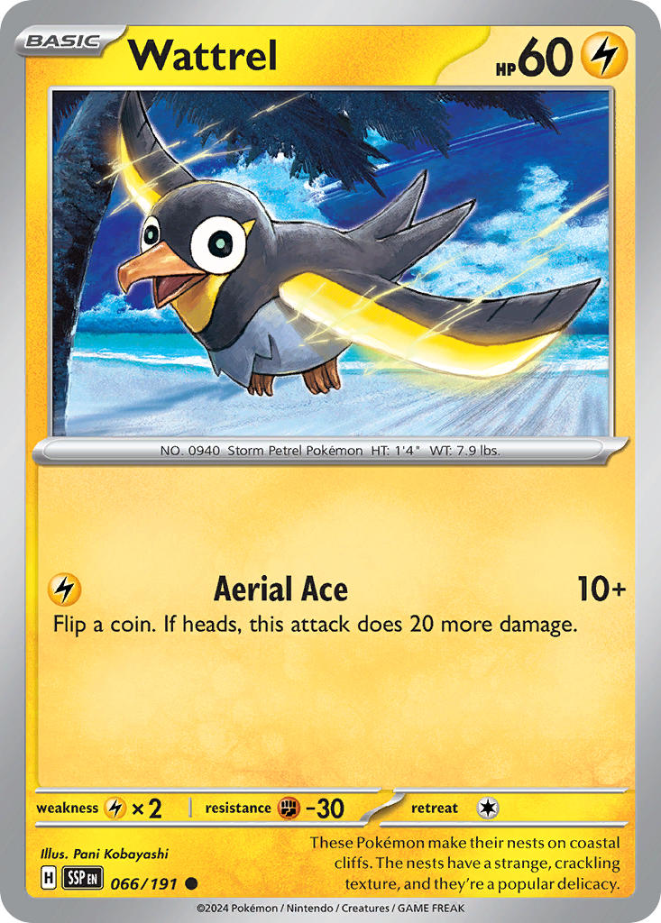 Wattrel 066/191 Common Surging Sparks Pokémon card