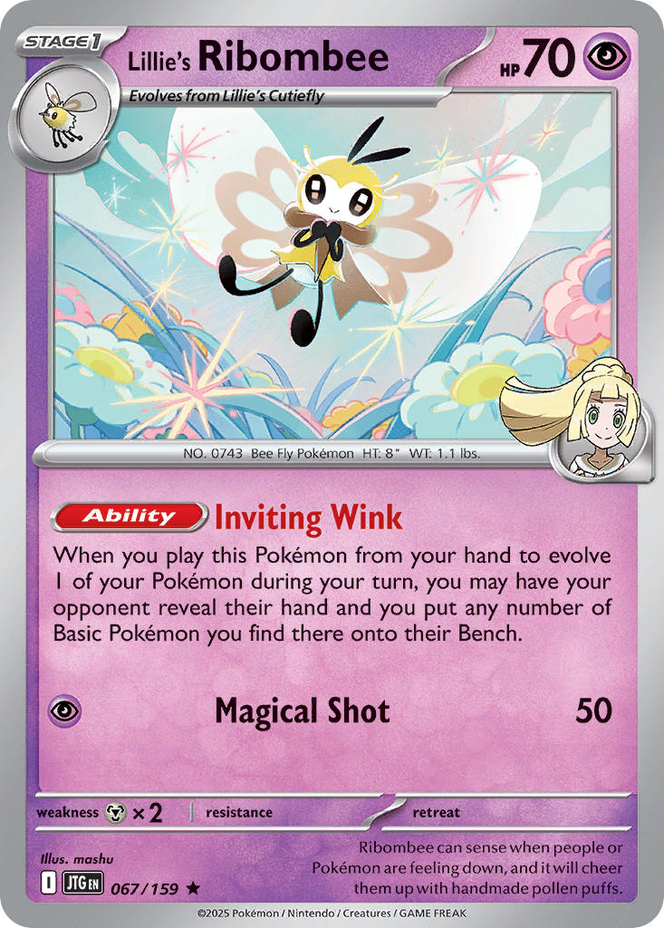 Lillie's Ribombee 067/159 Rare Journey Together Pokémon card