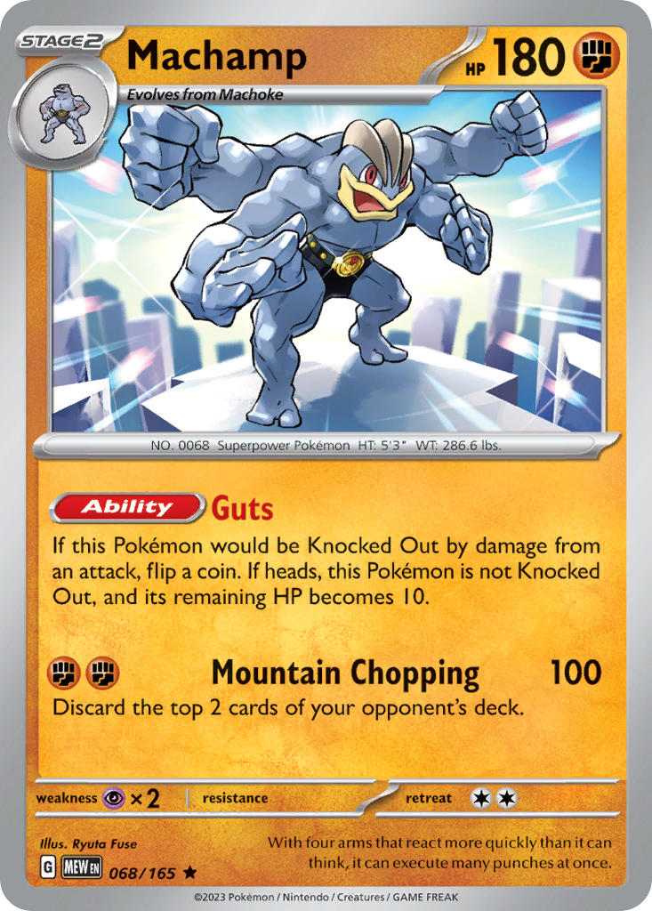 Machamp 068/165 Rare 151 Pokémon card
