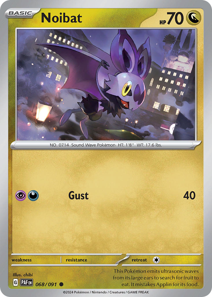 Noibat 068/091 Common Paldean Fates Pokémon card