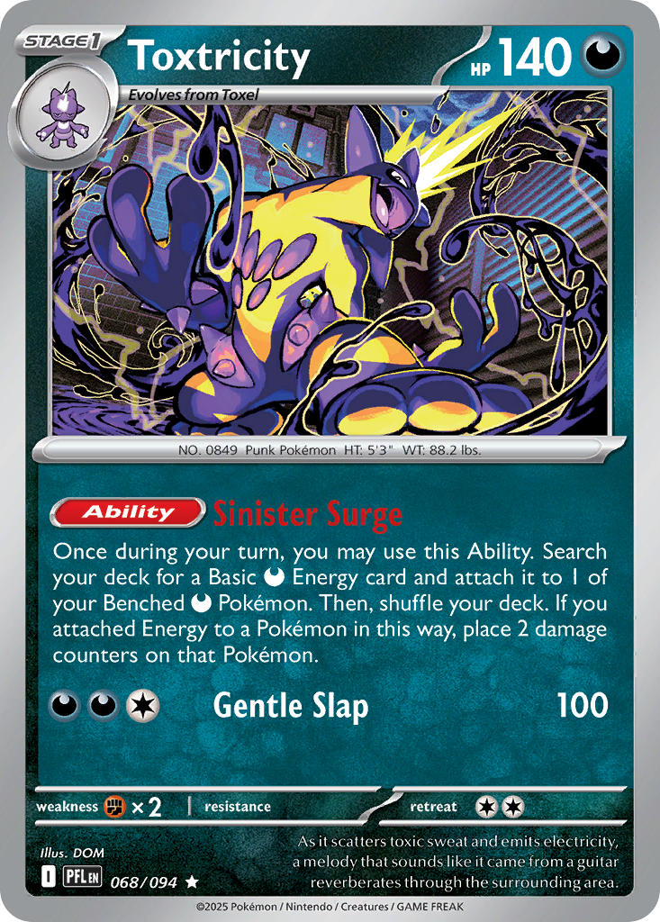 Toxtricity 068/094 Rare Phantasmal Flames Pokémon card