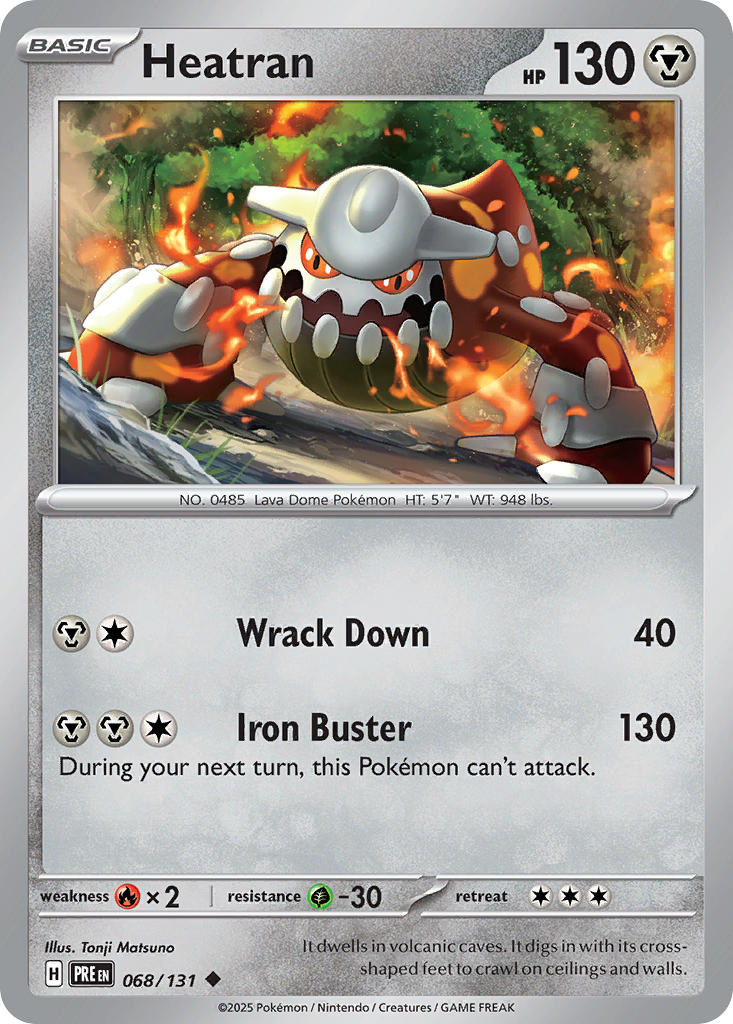 Heatran 068/131 Uncommon Prismatic Evolutions Pokémon card
