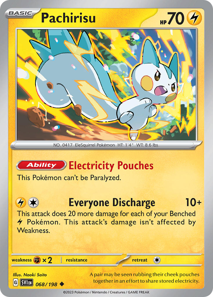 Pachirisu 068/198 Uncommon Scarlet & Violet Pokémon card
