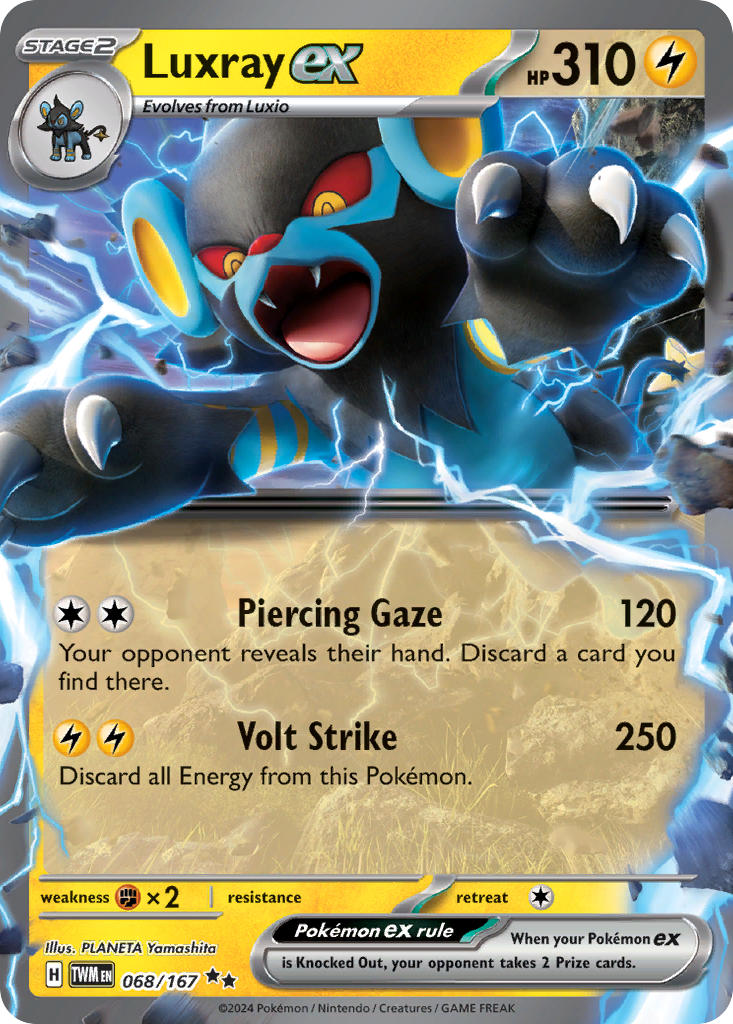 Luxray EX 068/167 Double Rare Twilight Masquerade Pokémon card