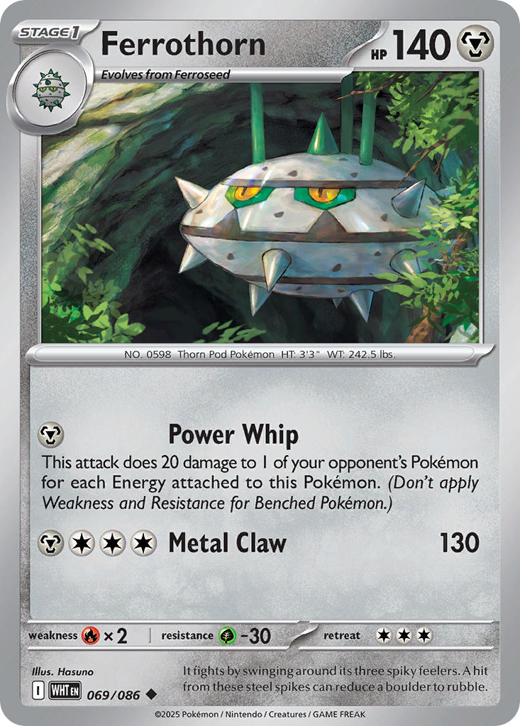 Ferrothorn 069/086 Uncommon White Flare Pokémon card