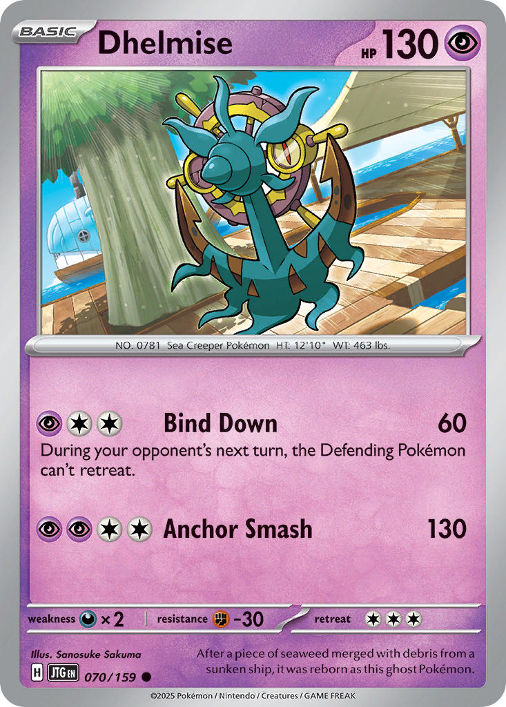 Dhelmise 070/159 Common Journey Together Pokémon card