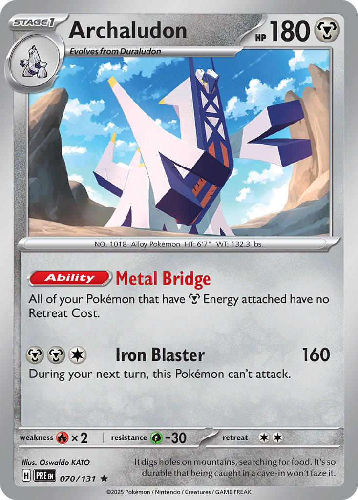 Archaludon 070/131 Rare Prismatic Evolutions Pokémon card