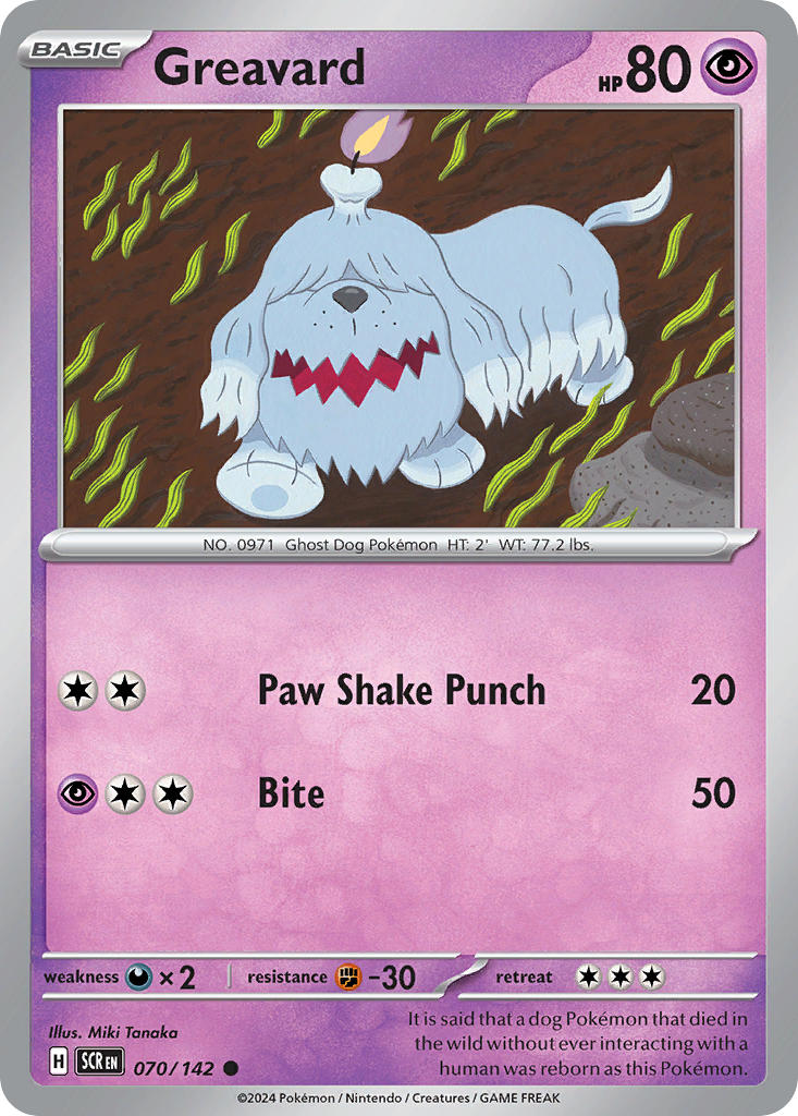 Greavard 070/142 Common Stellar Crown Pokémon card