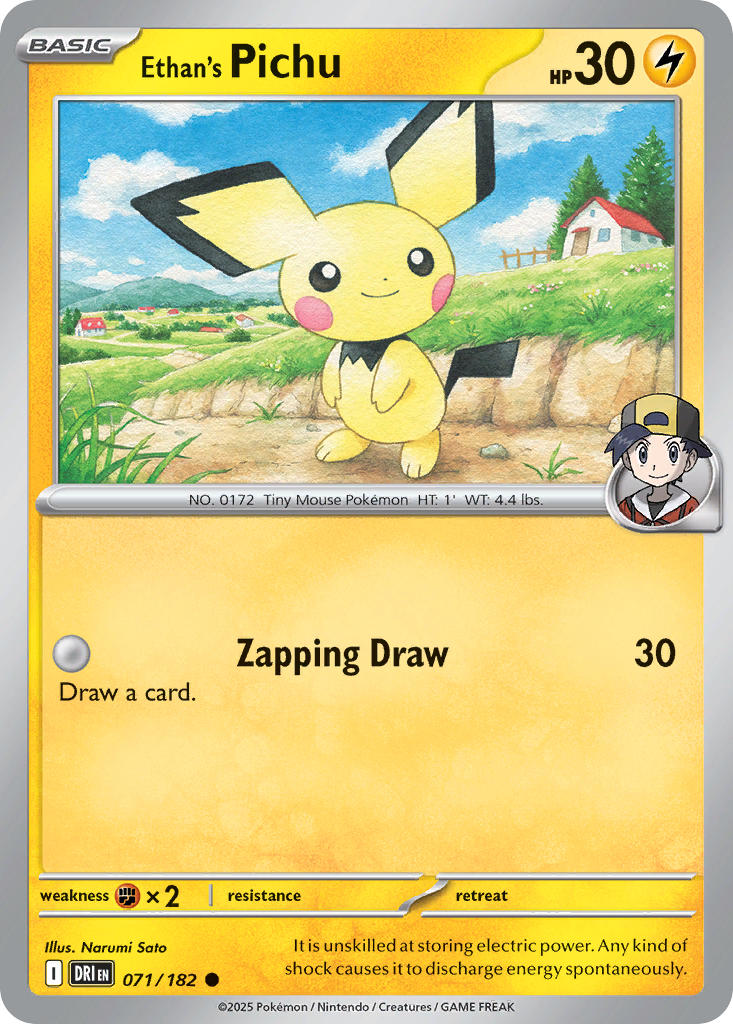 Ethan's Pichu 071/182 Common Destined Rivals Pokémon card
