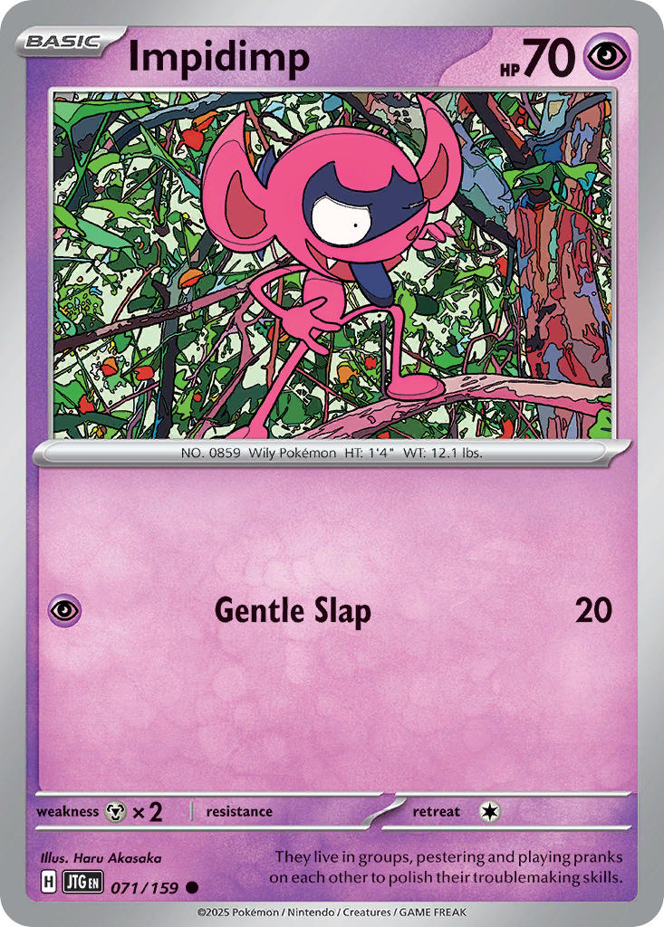 Impidimp 071/159 Common Journey Together Pokémon card