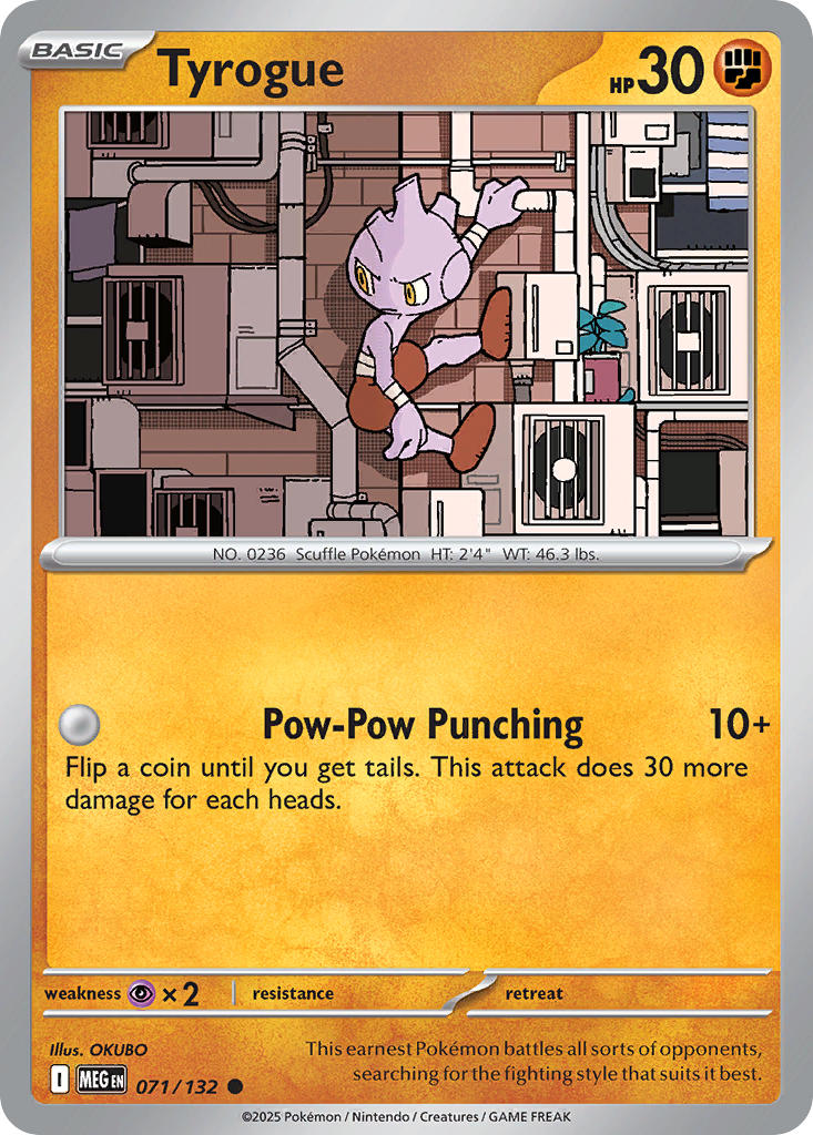 Tyrogue 071/132 Common Mega Evolution Pokémon card