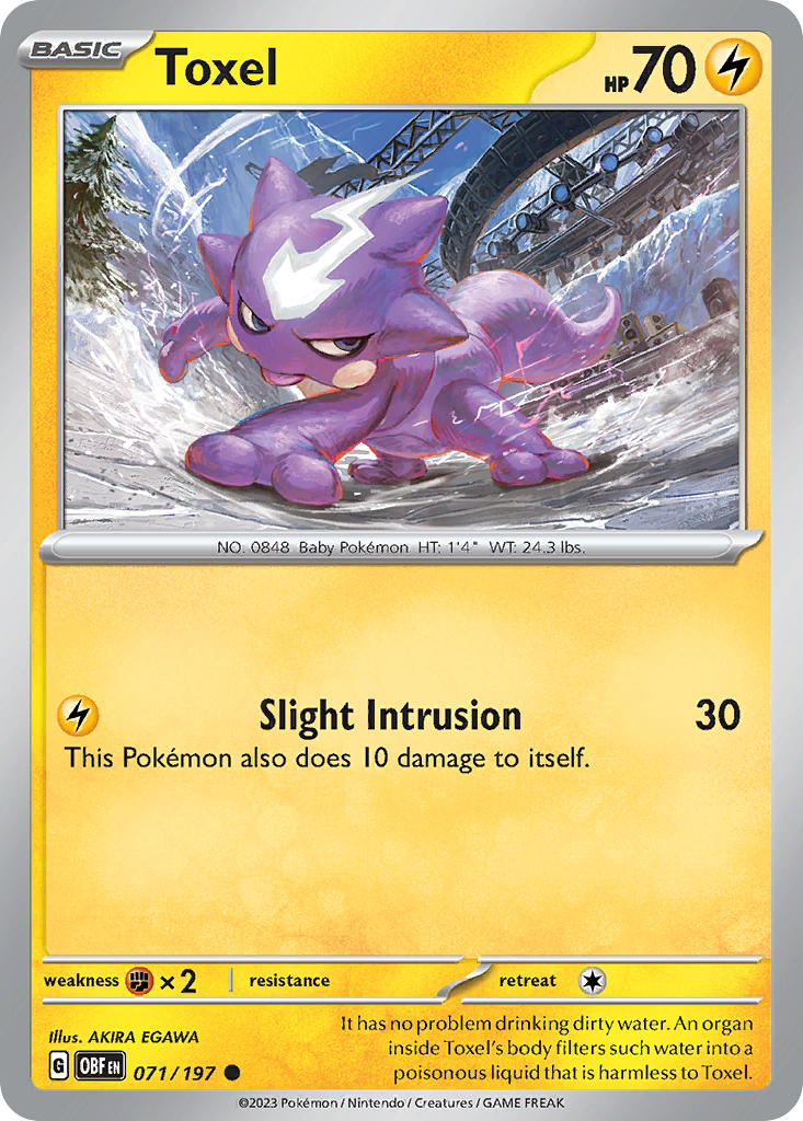 Toxel 071/197 Common Obsidian Flames Pokémon card