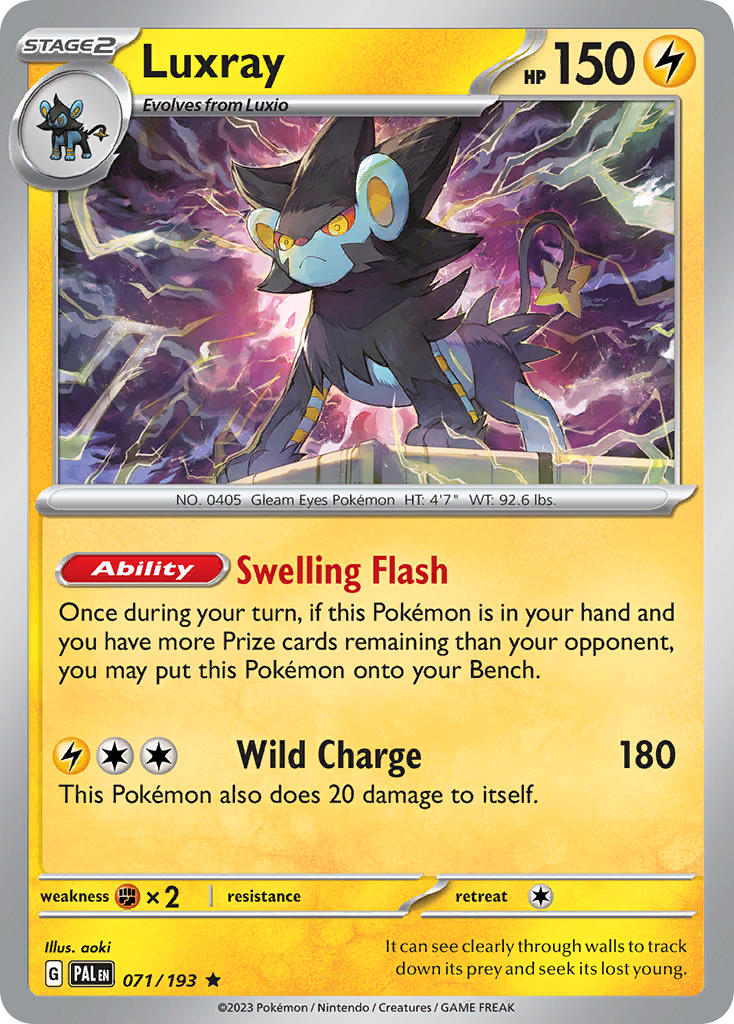 Luxray 071/193 Rare Paldea Evolved Pokémon card