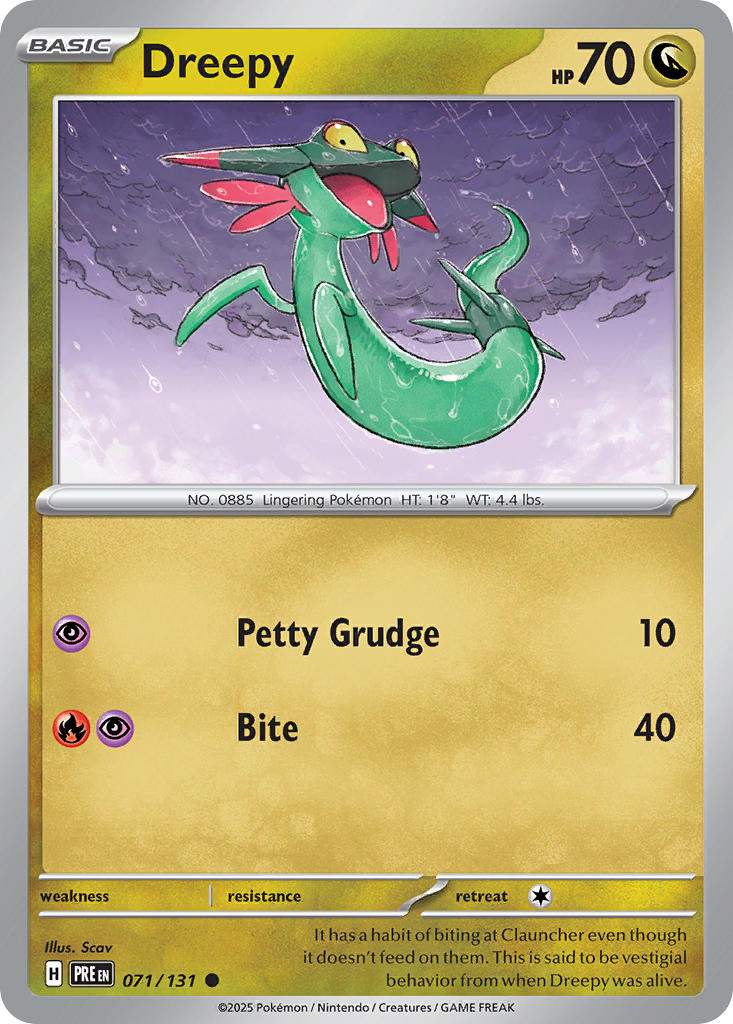 Dreepy 071/131 Common Prismatic Evolutions Pokémon card