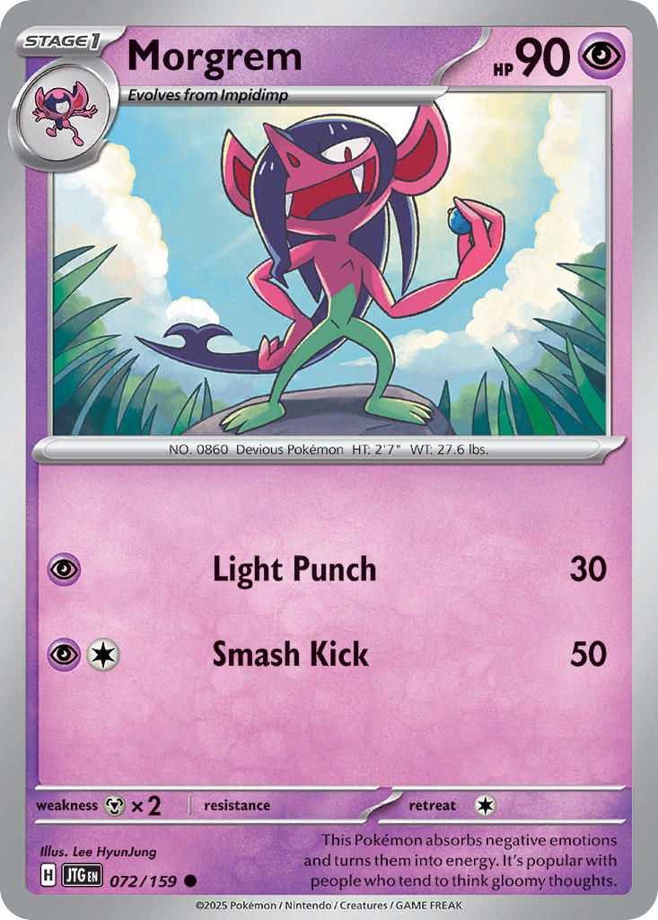 Morgrem 072/159 Common Journey Together Pokémon card