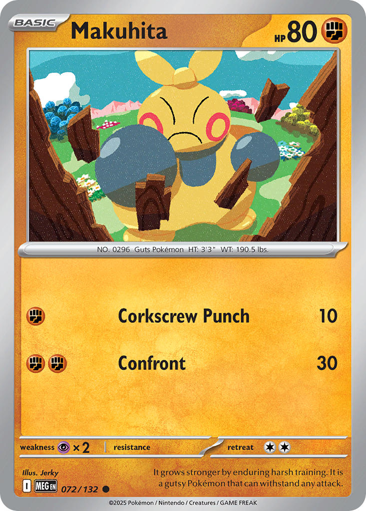 Makuhita 072/132 Common Mega Evolution Pokémon card