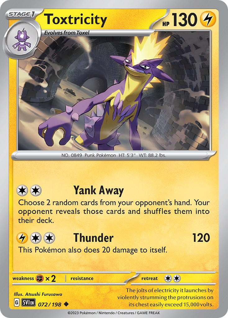 Toxtricity 072/198 Uncommon Scarlet & Violet Pokémon card