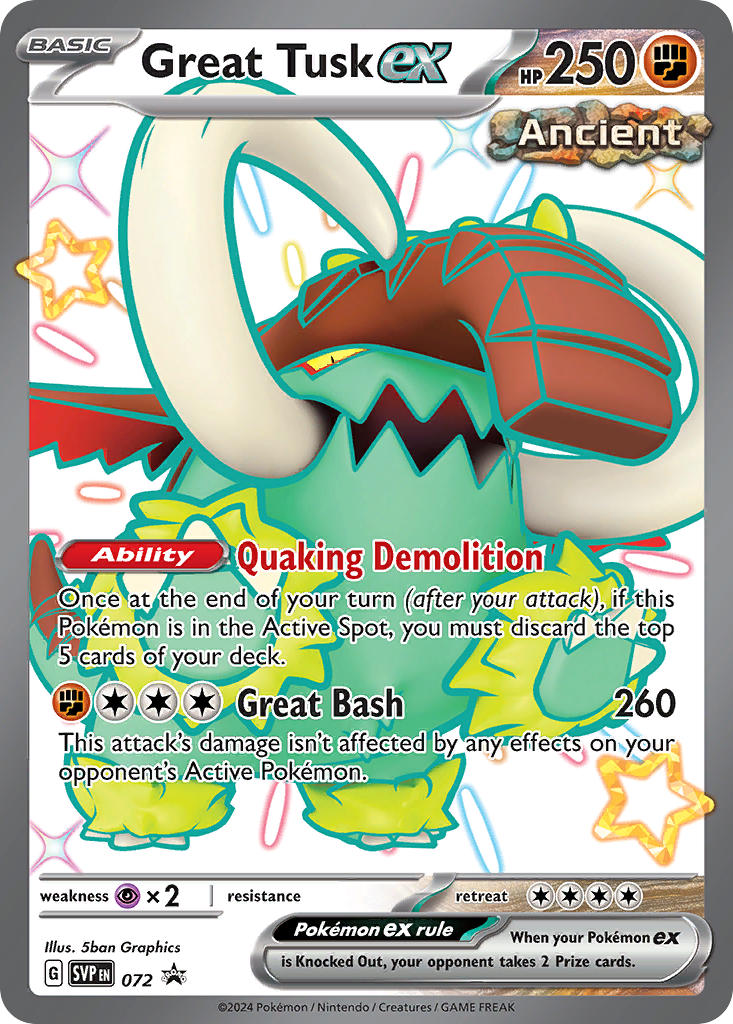Great Tusk EX 072/SVP Promo Scarlet & Violet Promos Pokémon card