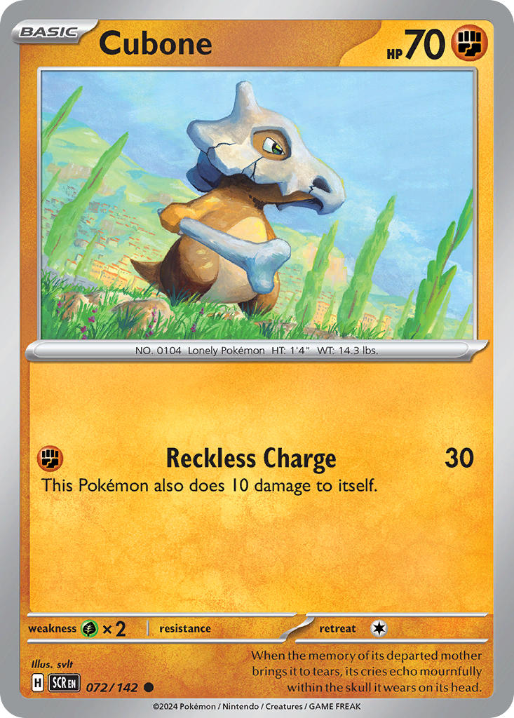 Cubone 072/142 Common Stellar Crown Pokémon card