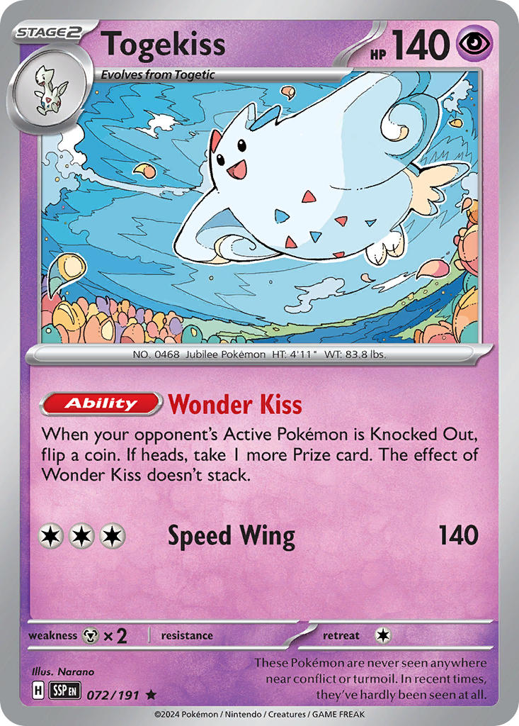 Togekiss 072/191 Rare Surging Sparks Pokémon card