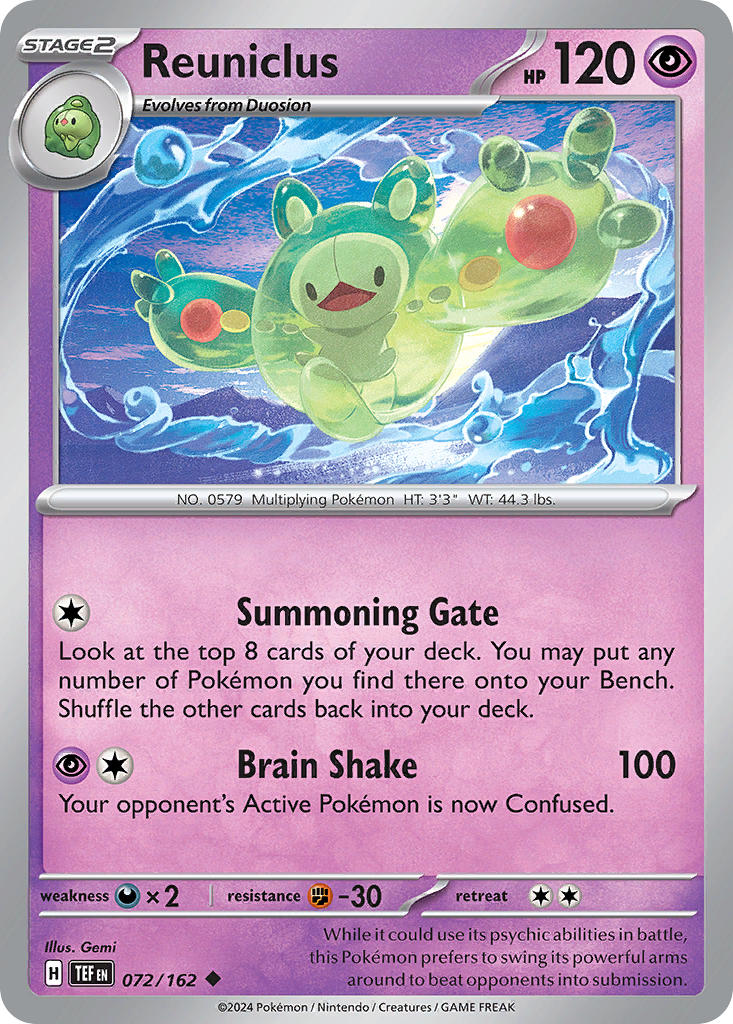 Reuniclus 072/162 Rare Temporal Forces Pokémon card
