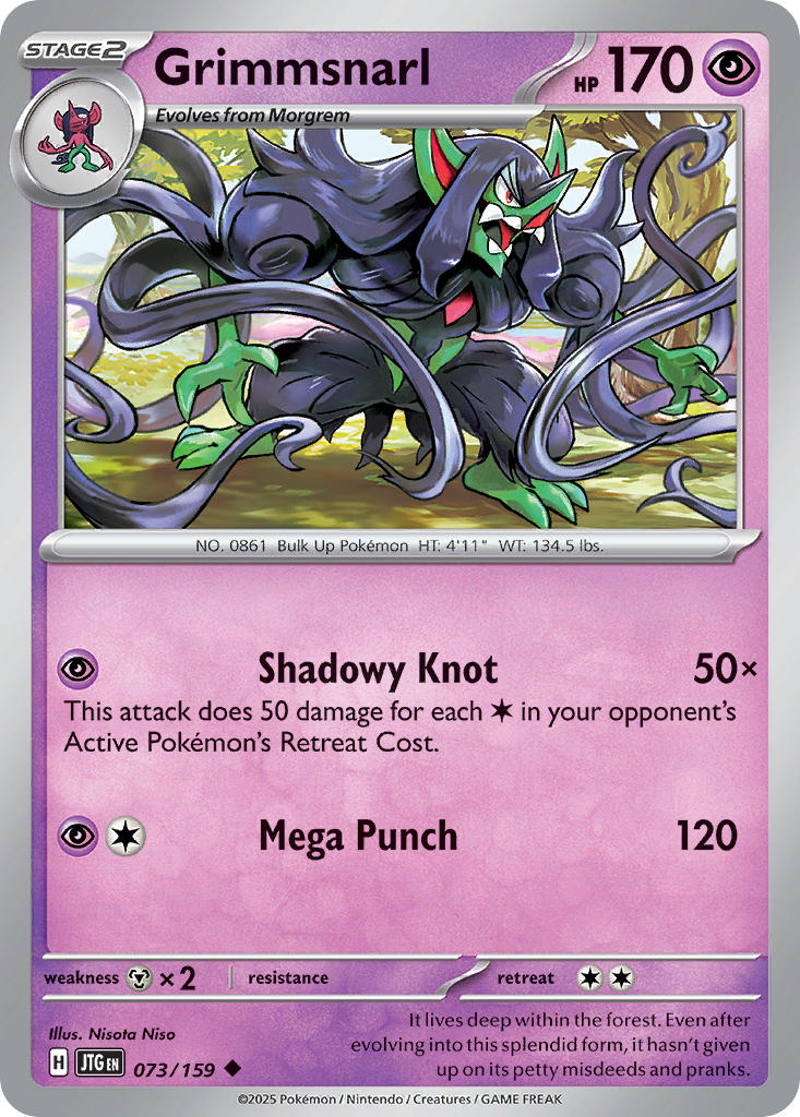 Grimmsnarl 073/159 Rare Journey Together Pokémon card