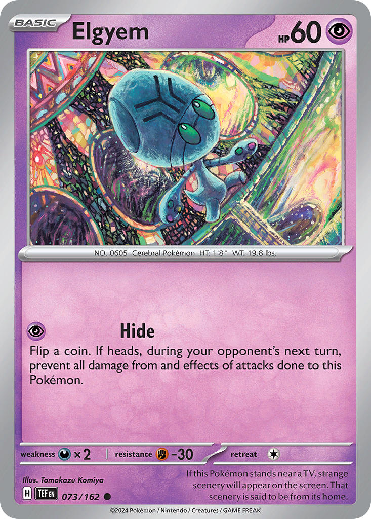 Elgyem 073/162 Common Temporal Forces Pokémon card
