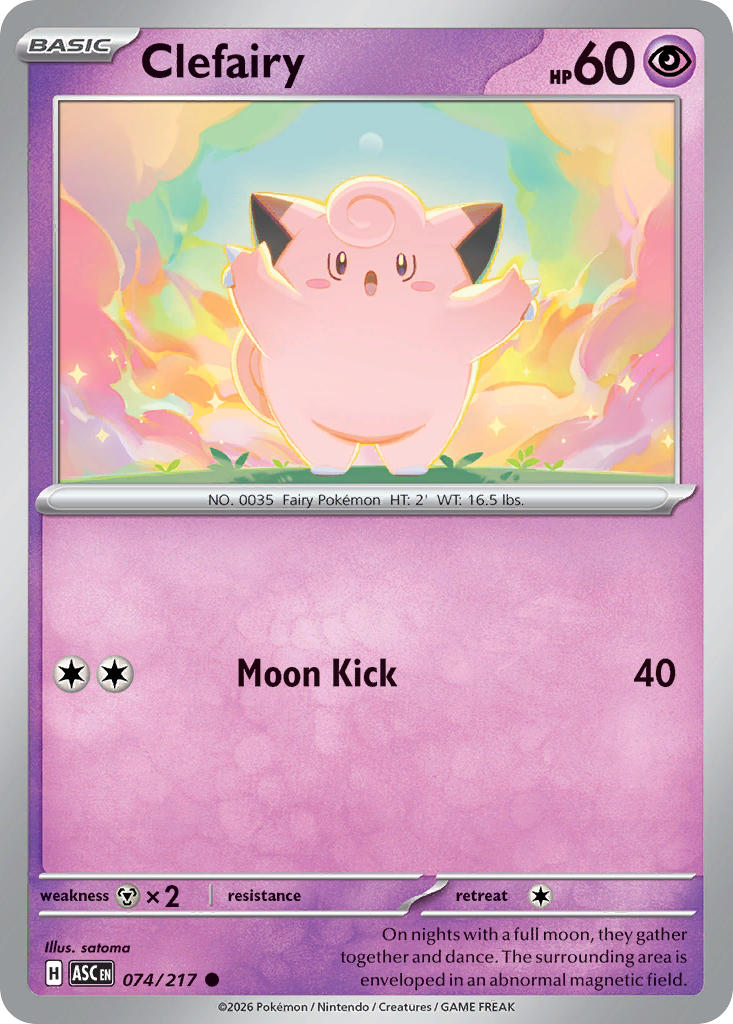Clefairy 074/217 Common Ascended Heroes Pokémon card