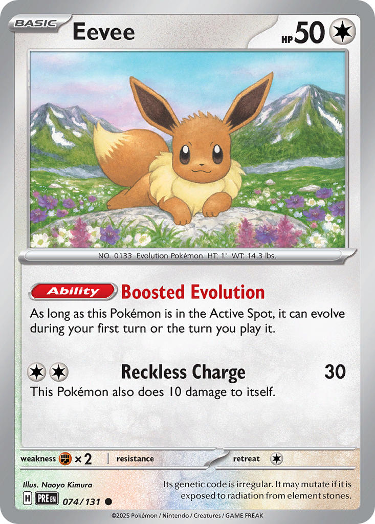 Eevee 074/131 Common Prismatic Evolutions Pokémon card