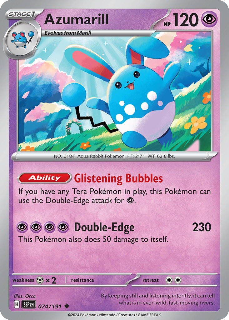 Azumarill 074/191 Common Surging Sparks Pokémon card