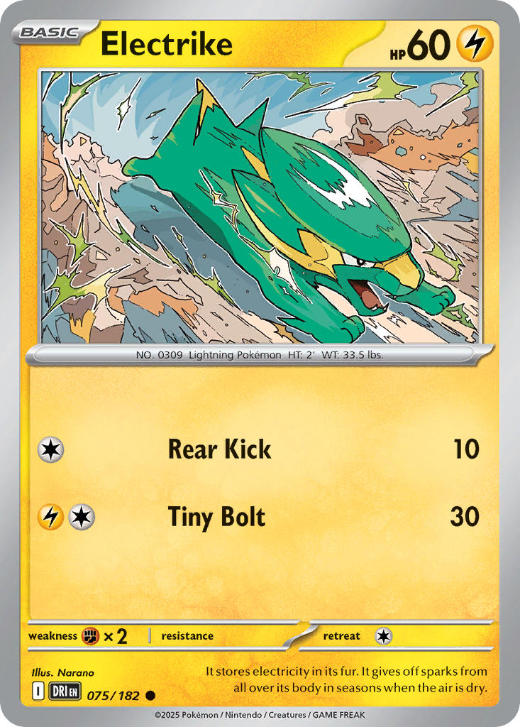 Electrike 075/182 Common Destined Rivals Pokémon card