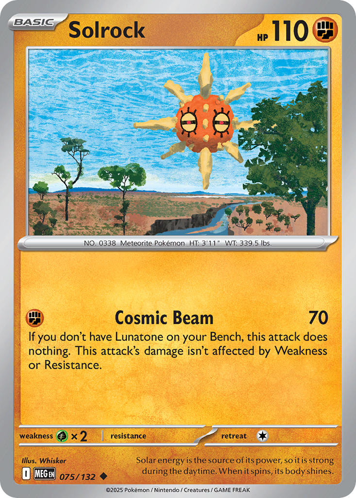 Solrock 075/132 Uncommon Mega Evolution Pokémon card