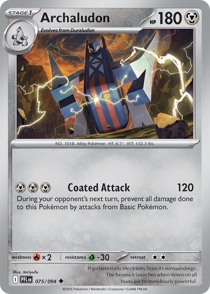 Archaludon 075/094 Uncommon Phantasmal Flames Pokémon card