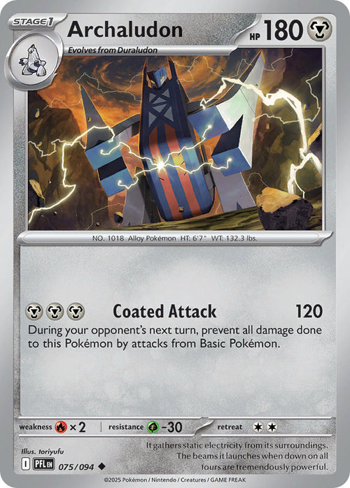 Archaludon 075/094 Uncommon Phantasmal Flames Pokémon card