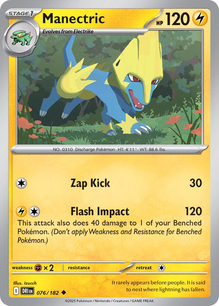 Manectric 076/182 Common Destined Rivals Pokémon card