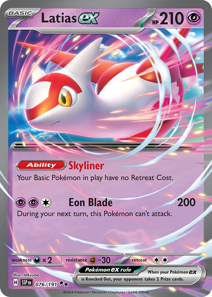 Latias EX 076/191 Double Rare Surging Sparks Pokémon card