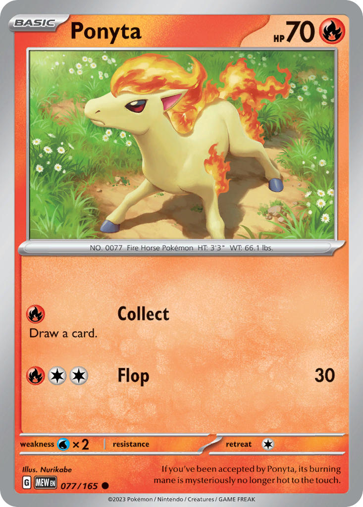 Ponyta 077/165 Common 151 Pokémon card
