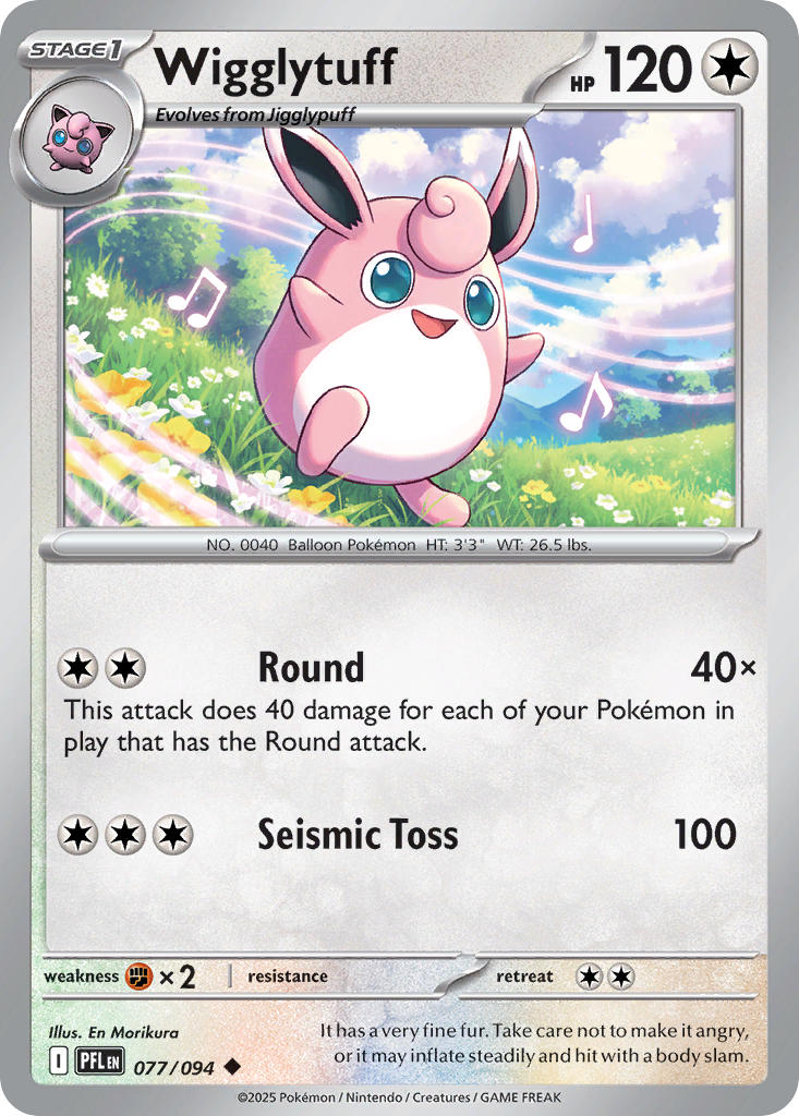 Wigglytuff 077/094 Uncommon Phantasmal Flames Pokémon card