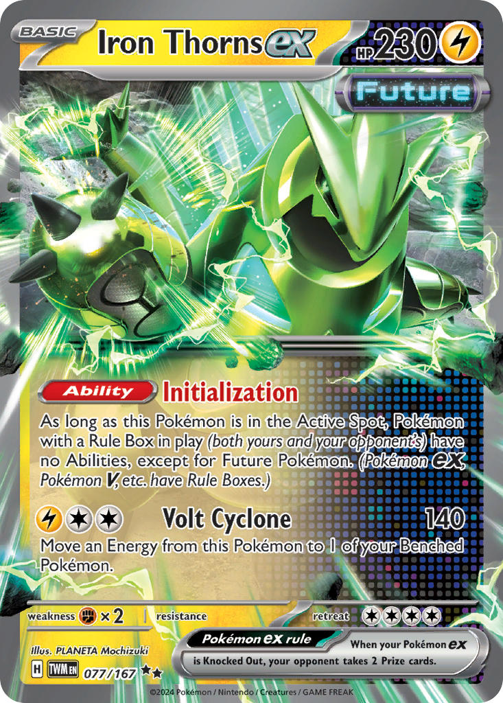 Iron Thorns EX 077/167 Double Rare Twilight Masquerade Pokémon card