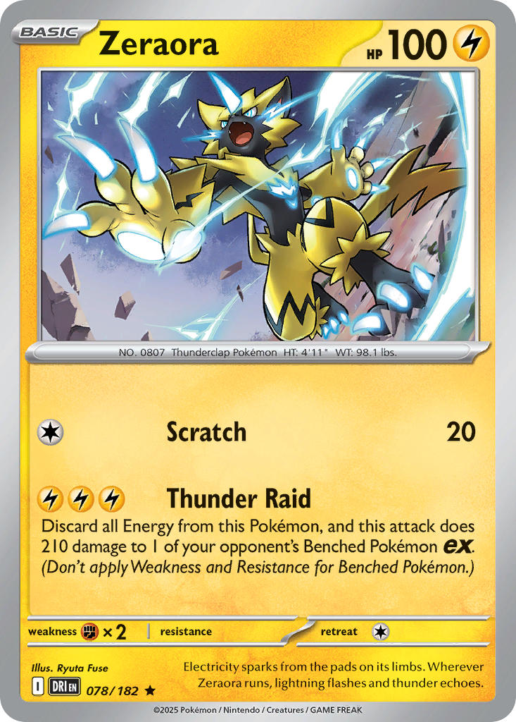 Zeraora 078/182 Rare Destined Rivals Pokémon card
