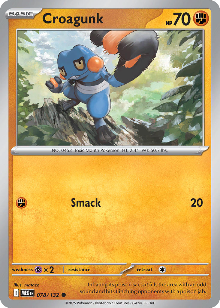Croagunk 078/132 Common Mega Evolution Pokémon card