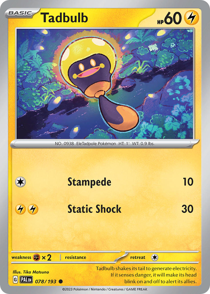 Tadbulb 078/193 Common Paldea Evolved Pokémon card