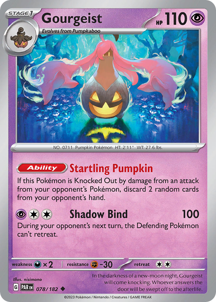 Gourgeist 078/182 Uncommon Paradox Rift Pokémon card