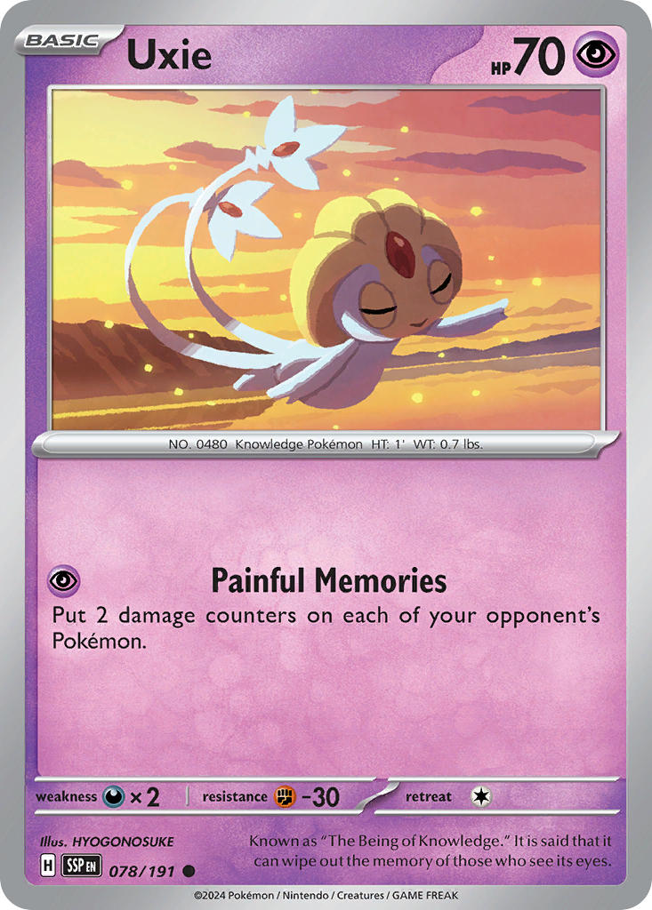 Uxie 078/191 Common Surging Sparks Pokémon card