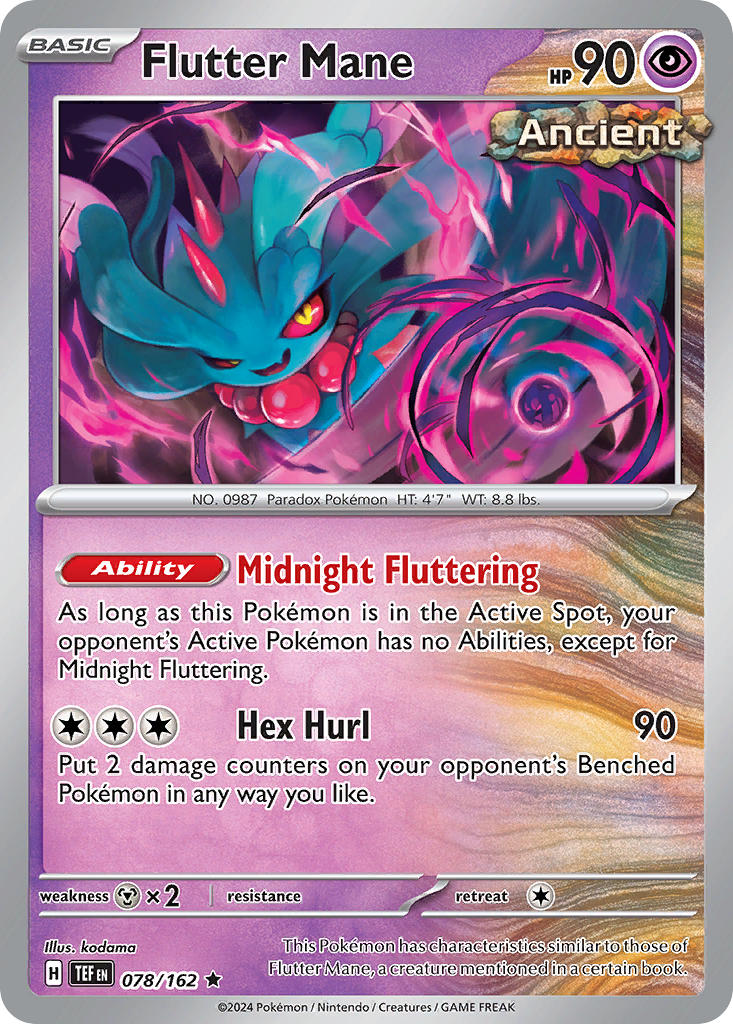 Flutter Mane 078/162 Rare Temporal Forces Pokémon card