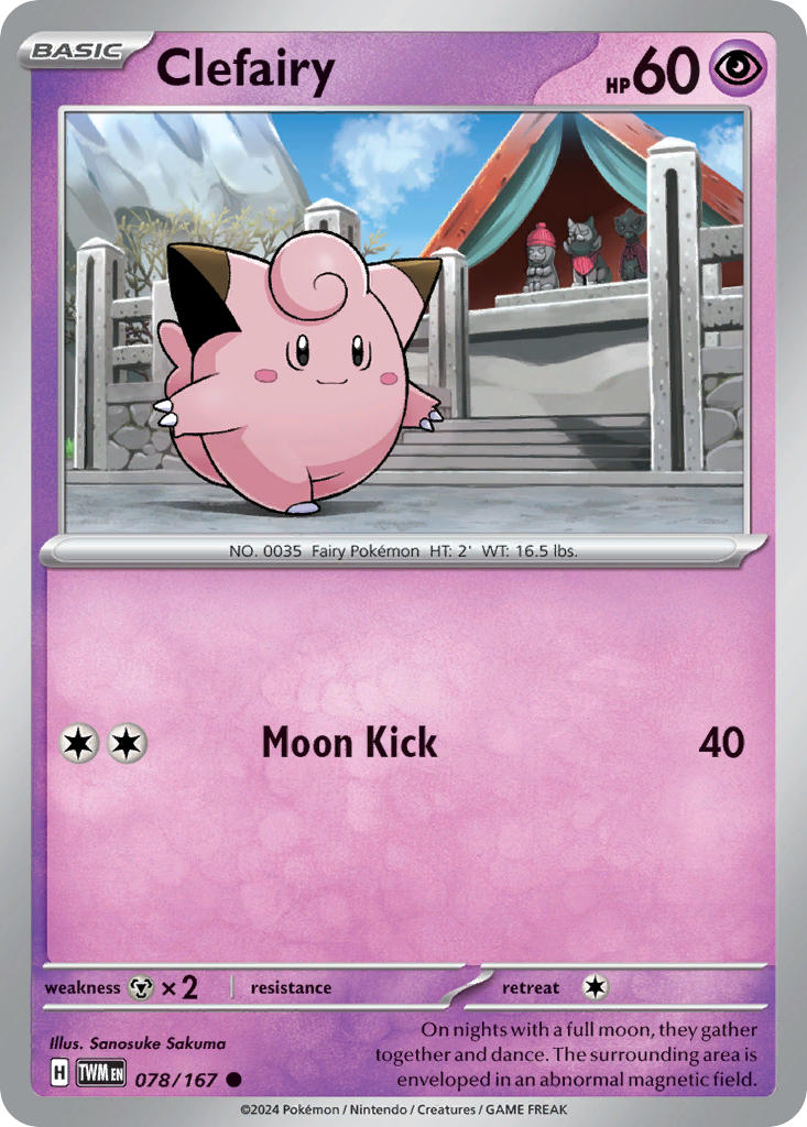 Clefairy 078/167 Common Twilight Masquerade Pokémon card