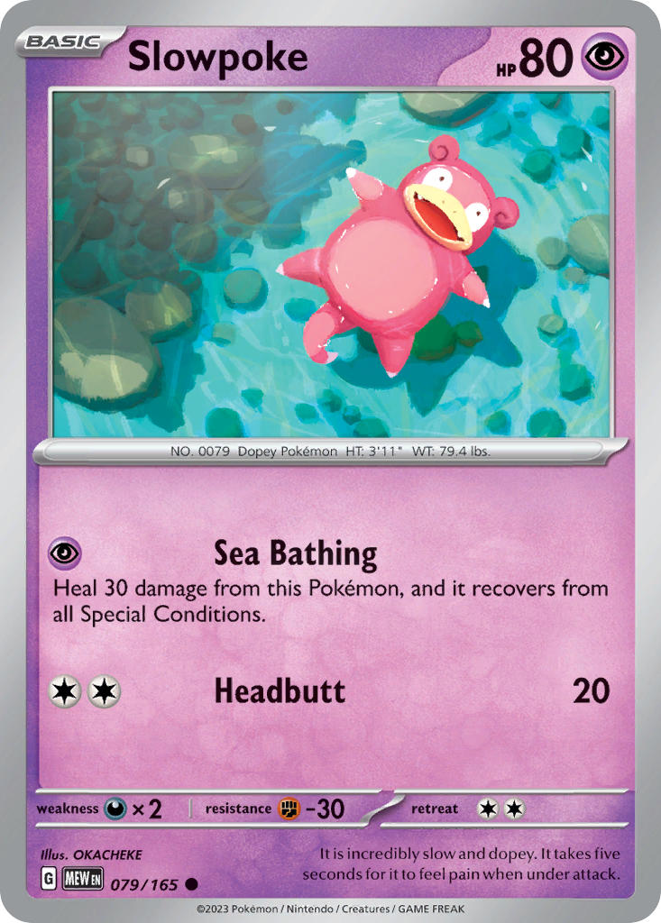 Slowpoke 079/165 Common 151 Pokémon card