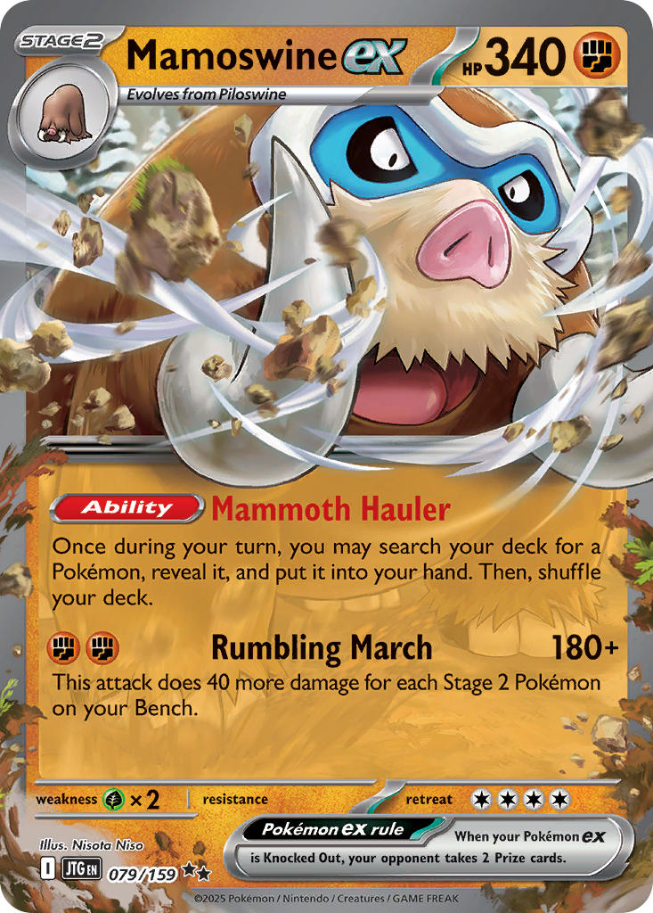 Mamoswine EX 079/159 Double Rare Journey Together Pokémon card