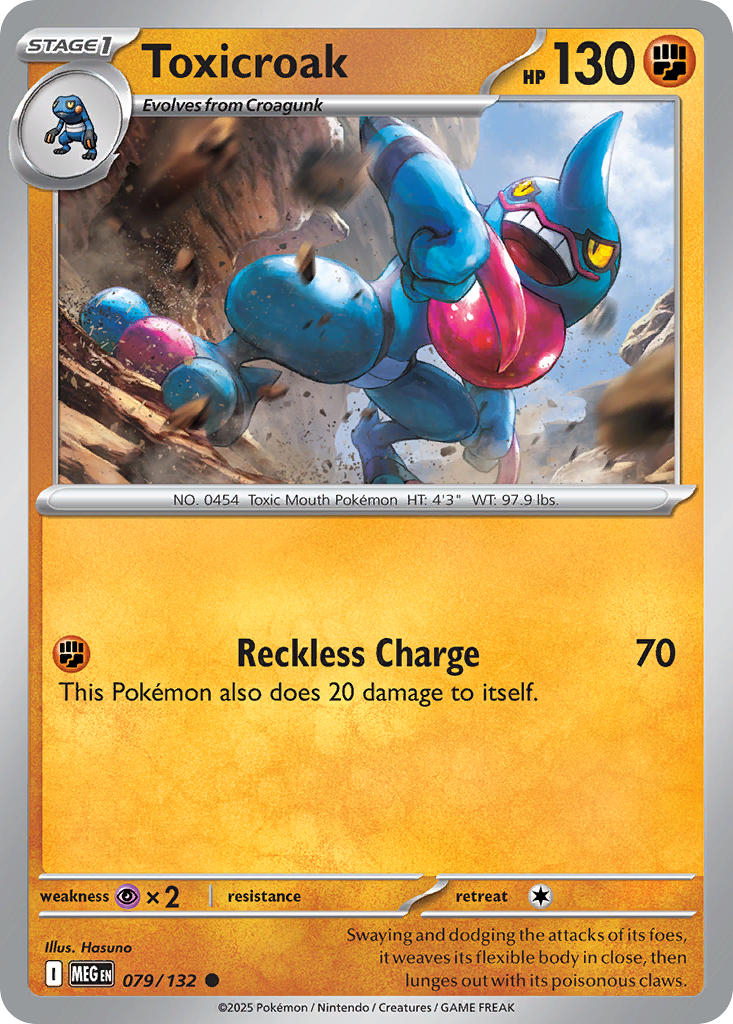 Toxicroak 079/132 Uncommon Mega Evolution Pokémon card